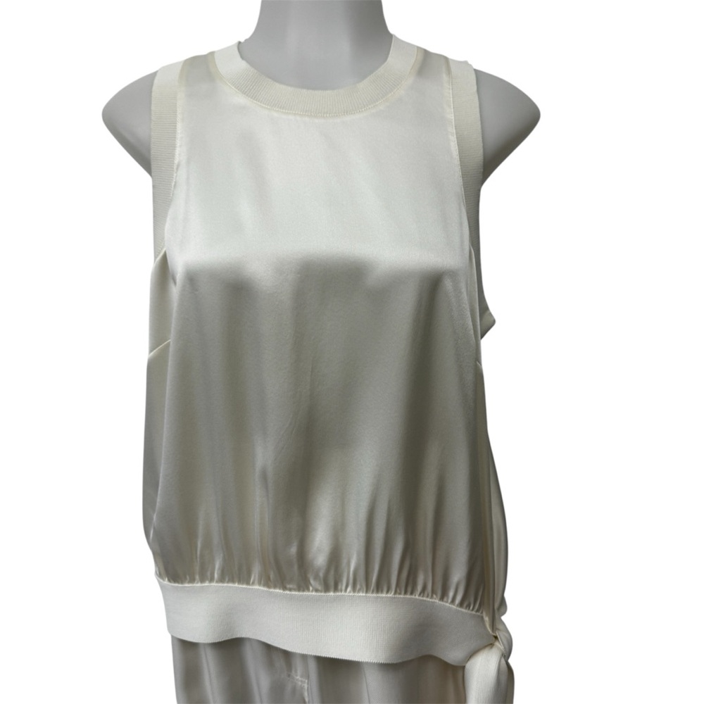 Cinq à Sept Enora Tie Hem Tank Top in Cream Size M